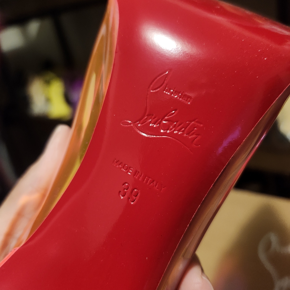 Christian Louboutin Vibrant Pink Iridescent Heels - Picture 3 of 4